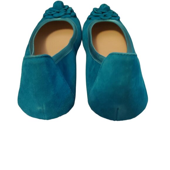 Daniela Fargion Turquoise Blue Rose Ballet Flats SZ 41/11- Made In Italy - Picture 5 of 9